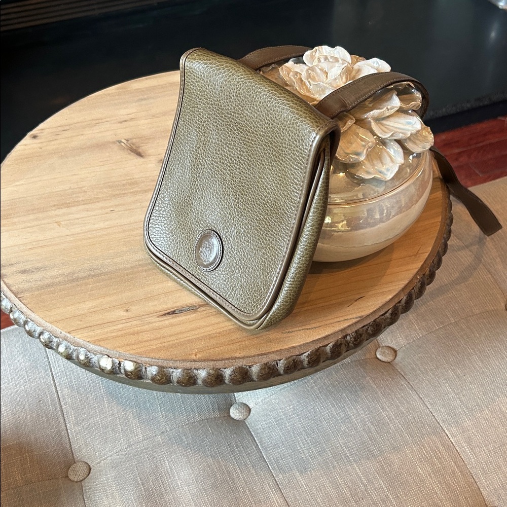Mark Cross Vintage Mini Green Khaki Leather Crossbody Bag